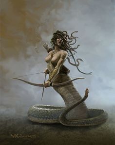 Medusa by Stefan Kopinski on ArtStation Medusa Full Body, Stefan Kopinski, Medusa Body, Medusa Pictures, Greek Mythological Creatures, Medusa Artwork, Medusa Gorgon, Medusa Art, Medusa Tattoo