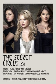 the secret circle 2011 movie poster with three women in black and white dresses, one woman wearing