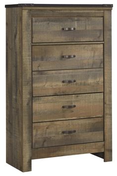 a wooden chest with five drawers