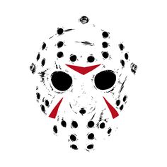 a mask with red and black dots on it