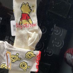 Set Of 2 I Have 2 Pairs Available Winnie The Pooh Socks, Disney Yellow, Bear Socks, Cream Yellow, Yellow Cream, Disney Accessories, Book Decor, Home Wedding, Hosiery