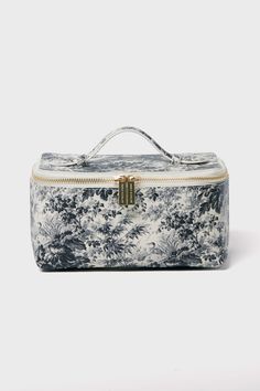 Exclusive Noir Cypress Toile Small Vanity Case Small Vanity, Bathroom Counter, Vanity Case, Signature Print, Leather Cleaning, Cute Bags, Cosmetic Case, Beauty Essentials, Gold Tone Metal