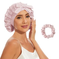 PRICES MAY VARY. 【100% Mulberry Silk Bonnet】The luxury silk bonnet for sleeping women is made of 22 Momme pure mulberry silk. Rich in protein fibers and amino acids, it has good biocompatibility with the human body, enhances the vitality of the skin cells on the surface of the body, promotes the metabolism of the skin cells, nourishes and strengthens the hair roots 【Moisture-Rich Comfort Mulberry】 Mulberry silk bonnet has a smooth surface, soft, comfortable and skin-friendly. It can help hair re Hair Wraps For Sleeping, Silk Hair Wrap, Sleep Hairstyles, Scrub Corpo, Curly Braids, Sleeping Women, Silk Bonnet, Hair Roots, Hair Wax