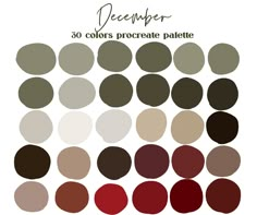 the color scheme for decorating with red, brown and white circles in different shades