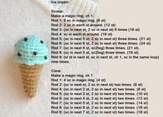 a crocheted ice cream cone brooch sits on top of a white sweater