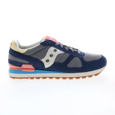 Model Name: Shadow Original Model Number: S70636-1 Material: Canvas Color: Blue Beige Condition: New With Box Width: Medium (D, M) Saucony Was Founded Two Years After The First Olympic Marathon And One Year After The First Boston Marathon. In 1891, Four Young Businessmen Opened The Saucony Shoe Manufacturing Company In Kutztown, Pennsylvania. Blue Flat Sneakers For Streetwear, Blue Flat Sneakers For Sports, Blue Sporty Flat Sneakers, Sporty Blue Flat Sneakers, Blue Leather Running Shoes With Cushioned Footbed, Blue Flat Sneakers With Cushioned Footbed, Blue Leather Running Shoes With Rubber Sole, Blue Low-top Running Shoes With Studded Outsoles, Blue Sneakers With Studded Rubber Outsoles