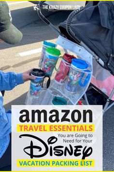 an image of a woman with her luggage on the street and text overlay reading amazon travel essentials you are going to need for your vacation packing list