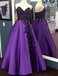 purple prom dresses with black lace Purple Prom Dresses, Sleeveless Prom Dress, Purple Prom, Purple Dresses, Purple Prom Dress, Sweetheart Prom Dress, Prom Dresses Sleeveless, Satin Prom Dress, Lace Evening Dresses