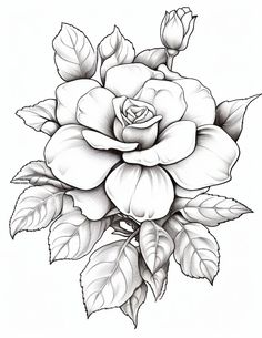 a black and white rose tattoo design