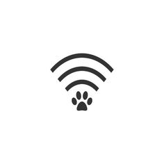 a dog's paw and wifi symbol on a white background