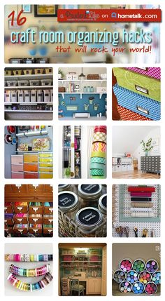 there are many craft room organizing hacks on this page