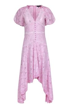 Current Boutique-Beulah - Pink Eyelet Short Sleeve Maxi Dress Sz S Short Sleeve Maxi Dress, Eyelet Shorts, Short Sleeve Maxi Dresses, Sleeve Maxi Dress, Feel Pretty, Maxi Dress With Sleeves, Invisible Zipper, Button Detail, Day Dresses