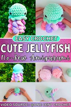 easy crochet cute jelly fish no sew amigurum