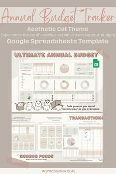 the annual budget trackerr for google spreadsheets is shown in this graphic file