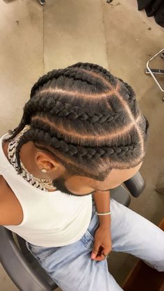 6 Braids Men, Braid Styles For Men With Fade, Male Braids Hairstyles, Boys Braids, Black Haircuts, Cornrow Styles For Men