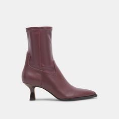 The rich leather wine boot that every closet needs. ARYA brings an earth-friendly approach to the "quiet luxury" trend since she's made with recycled materials. Fall 2025 Fashion Trends, White Heeled Boots, Black Leather Combat Boots, Stacked Heel Boots, Lug Sole Boots, Pointed Toe Boots, Wide Calf Boots, White Heels, Dolce Vita Shoes