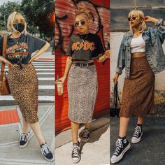 Midi Skirt With Sneakers, Alternative Fashion Skirts, Indie Outfits Alternative Fashion, Skirts With Sneakers, Boho Mode, Leopard Print Skirt, Skirt And Sneakers, Looks Party, Festival Looks