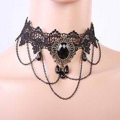 Gender:Women's,Women's,Girls'; Gemstone Color:Black; Types:Lolita Jewelry; Style:Steampunk,Victorian,Punk Fashion,Punk Fashion,Lace Up,Gothic Style,Gothic Style,Vintage,Gathic,Steampunk; Includes:Choker,Necklace; Jewelry Type:Tattoo Choker Necklace,Necklace,Choker Necklace; Occasion:Event / Party,Prom; Material:Artificial Gemstones,Lace,Alloy,Artificial Gemstones; Characters:Black; Pattern:Lace; Product Dimensions:10.05.01.0,10.05.01.0; Shipping Weight:0.020; Package Dimensions:0.0000.0000.000; Black Lace Necklace, Punk Mode, Black Lace Choker Necklace, Gothic Choker Necklace, Tattoo Choker Necklace, Gothic Party, Necklace Tattoo, Black Lace Choker, Lace Choker Necklace