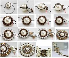 many different pictures of pearls and beads