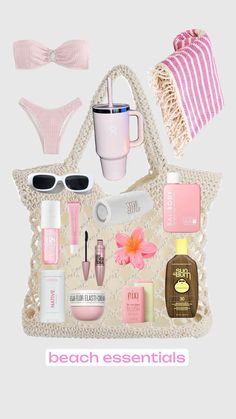 Key West Summer, Summer Bag Essentials, School Backpack Essentials, Everyday Bag Essentials, Beach Bag Essentials, Beach Supplies, Beach Basket, Preppy Inspiration, Backpack Essentials