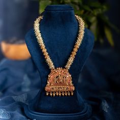 Vrindavan Heritage Haram Antique Gold Jewellery, Mangalsutra Chain, Italian Bracelet, Ear Chain, Online Gold Jewellery, Antique Gold Jewelry, Fabric Necklace, South Indian Jewellery, Necklace Online