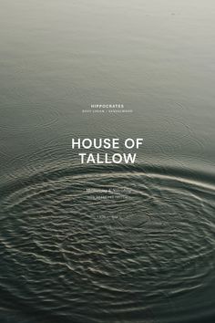 the cover of house of tallow, with water ripples in the foreground