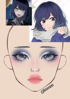 Eyeshadow Looks Ideas, Anime Makeup Products, Anime Inspired Makeup Looks, Cute Anime Makeup Looks, Makeup Looks Anime, Makeup Ideas Anime, Make Up Anime, Anime Makeup Looks, Anime Inspired Makeup