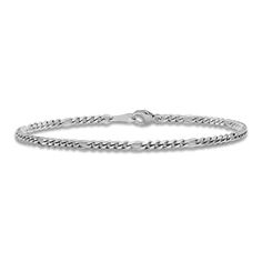 Fashioned in bold platinum, this stylish women's 7.5-inch solid figaro link bracelet is perfect for a bold layered look. The chain is approximately 2.5mm wide and secures in place with a lobster clasp. Jared The Galleria Of Jewelry, Figaro Chains, Figaro Chain, Layered Look, Fashion Bracelets, Link Bracelets, Chain Bracelet, The Chain, Stylish Women