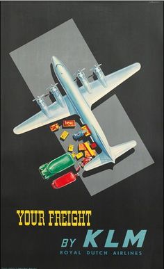 an advertisement for klm's new airline, your freight by klm