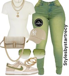 Casual outfit 🔥🔥 Green Birthday Outfits Black Women, Sweet Outfits, Winter Fashion Outfits Casual, Nice Outfits, Birthday Outfits, Vacation Wear