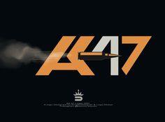 an orange and white logo with the letter a7 on it's side, in front of a black background