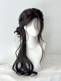 #hairstyles Korean Wig, Oc Hairstyles, Chinese Hairstyles, Hairstyles Wig, Hairstyles Korean, High Fashion Hair, Chinese Hair