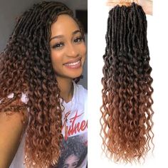 Curly Faux Locs Crochet, Locs Curly, Ombre Braids, Goddess Locs Crochet, Curly Faux Locs, Faux Locs Crochet, Ombre Braid, Locs Crochet