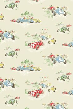 #Cath_Kidston #Vintage_Car_Bedroom #Children's_Wallpaper #Mini_Wallpaper 1940s Wallpaper, Gold Bookshelf, Pioneer Woman Meatloaf, Vintage Wallpapers, Wrapped In Bacon, Blueprint Art, Modern Color Schemes, Christmas Aesthetic Wallpaper, Ideas For Design