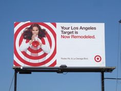 an advertisement for target is displayed on a billboard