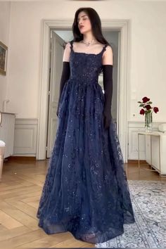 Royal Prom Dress Aesthetic, Senior Prom Dresses Plus Size, Ravenclaw Prom Dress, Once Upon A Time Prom Theme Dress, Night Sky Prom Dress, Dark Blue Masquerade Dress, Dark Blue Vintage Prom Dress, Ballgown Prom Dress Corset, Nightcourt Acotar Fashion