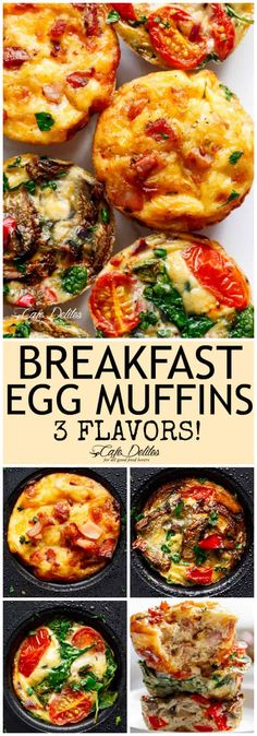 breakfast egg muffins with spinach and tomatoes