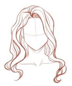 a drawing of a woman's head with long hair