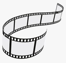 a film strip is shown in black and white, as if it were cut out