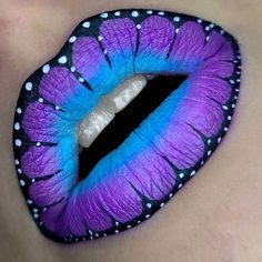 Lip Designs Art, Butterfly Lips, Music Video Makeup, Lipstick Design, Kristina Webb, Butterfly Makeup, Candy Lips