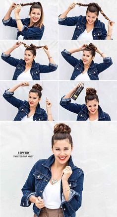 Bun Easy, Five Minute Hairstyles, Sanggul Modern, Hair Knot, Long Hair Updo, Hair Tutorials Easy, Peinados Fáciles Para Cabello Corto, Work Hairstyles, Penteado Cabelo Curto