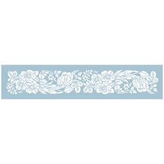 a blue and white wallpaper border with flowers