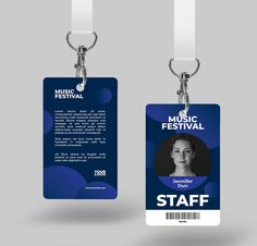 an id card with a lanyard attached to the front and back of each badge