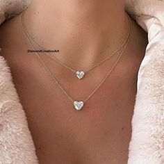 Luxury Heart-shaped Necklace With Diamond Accents, Affordable Heart Cut Necklace For Gift, Luxury Heart Pendant Necklace With Prong Setting, Luxury Heart-shaped Solitaire Necklace For Formal Occasions, Dainty Diamond Necklace With Heart Charm, Luxury Heart Cut Brilliant Solitaire Necklace, Heart Shape Pendant Diamond, Heart Shape Diamond Necklace, Heart Shaped Solitaire Diamond Necklace