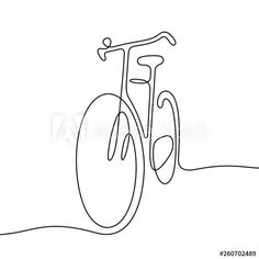 continuous line drawing of a bicycle