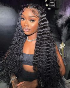 Frontal Wig Hairstyles, Birthday Hairstyles, Catty Noir, Crimped Hair, Hairstyle Inspo, Frontal Hairstyles, Pretty Braided Hairstyles, Deep Wave Hairstyles, Dope Hairstyles