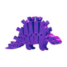 a purple toy that is shaped like a dinosaur