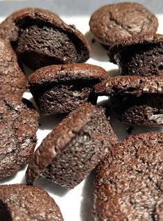 chocolate cookies that have been cut in half