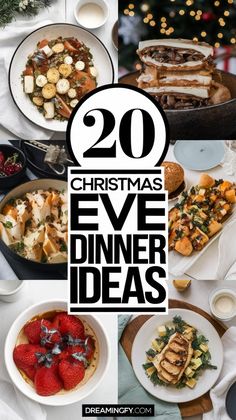 christmas eve dinner ideas with text overlay