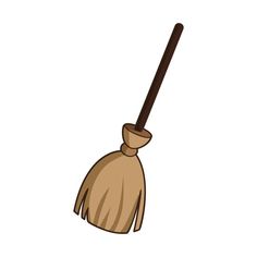 a mop with a wooden handle is shown on a white background in this cartoon style